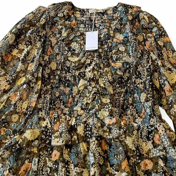 ULLA JOHNSON  Silk Tamara Dress In Night garden, Size 12, New with tag - Picture 10 of 16